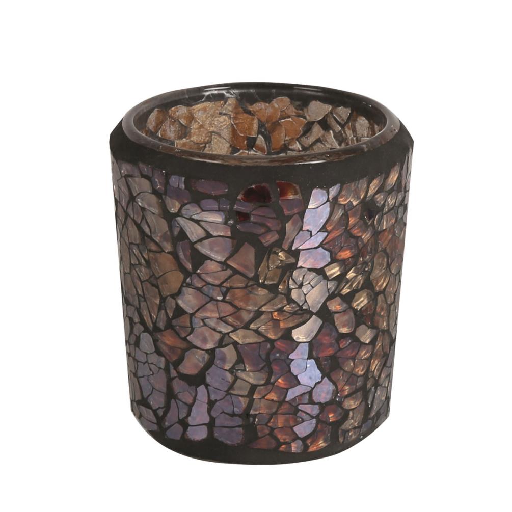 Aroma Amber Crackle Tealight & Votive Holder £4.49